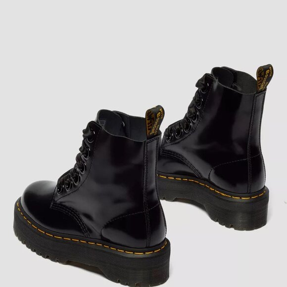 DR. MARTENS MOLLY Leather Platform Boots BLACK BUTTERO Men's Size 10 NEW - Picture 16 of 16